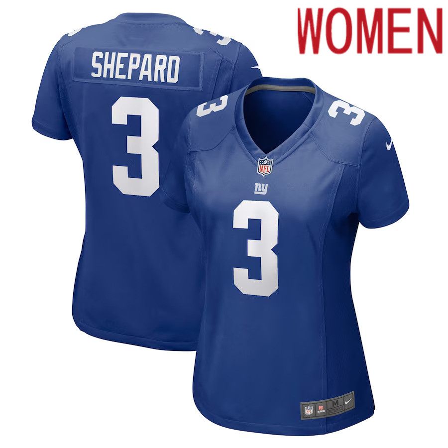 Women New York Giants 3 Sterling Shepard Nike Royal Game Player NFL Jersey